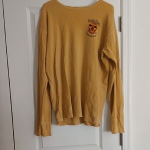 Comfort Colors Cream Waffle Knit Tee with Flaming Skull Graphic